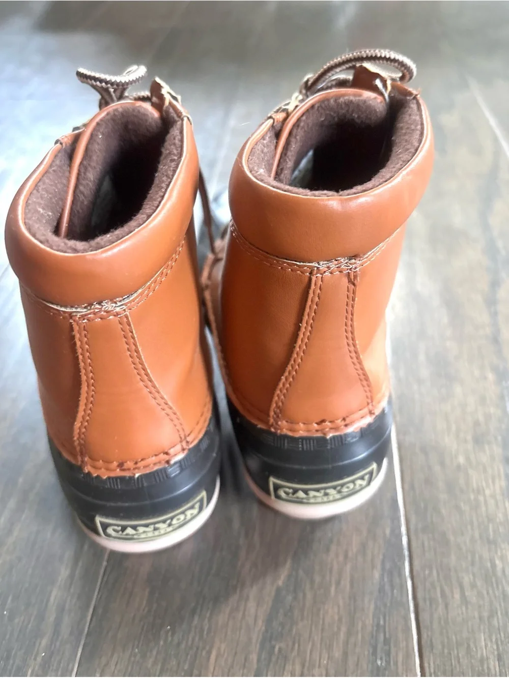 Canyon Creek Youth Brown & Black Duck/ Winter Boots- Kids Size 3- NWT